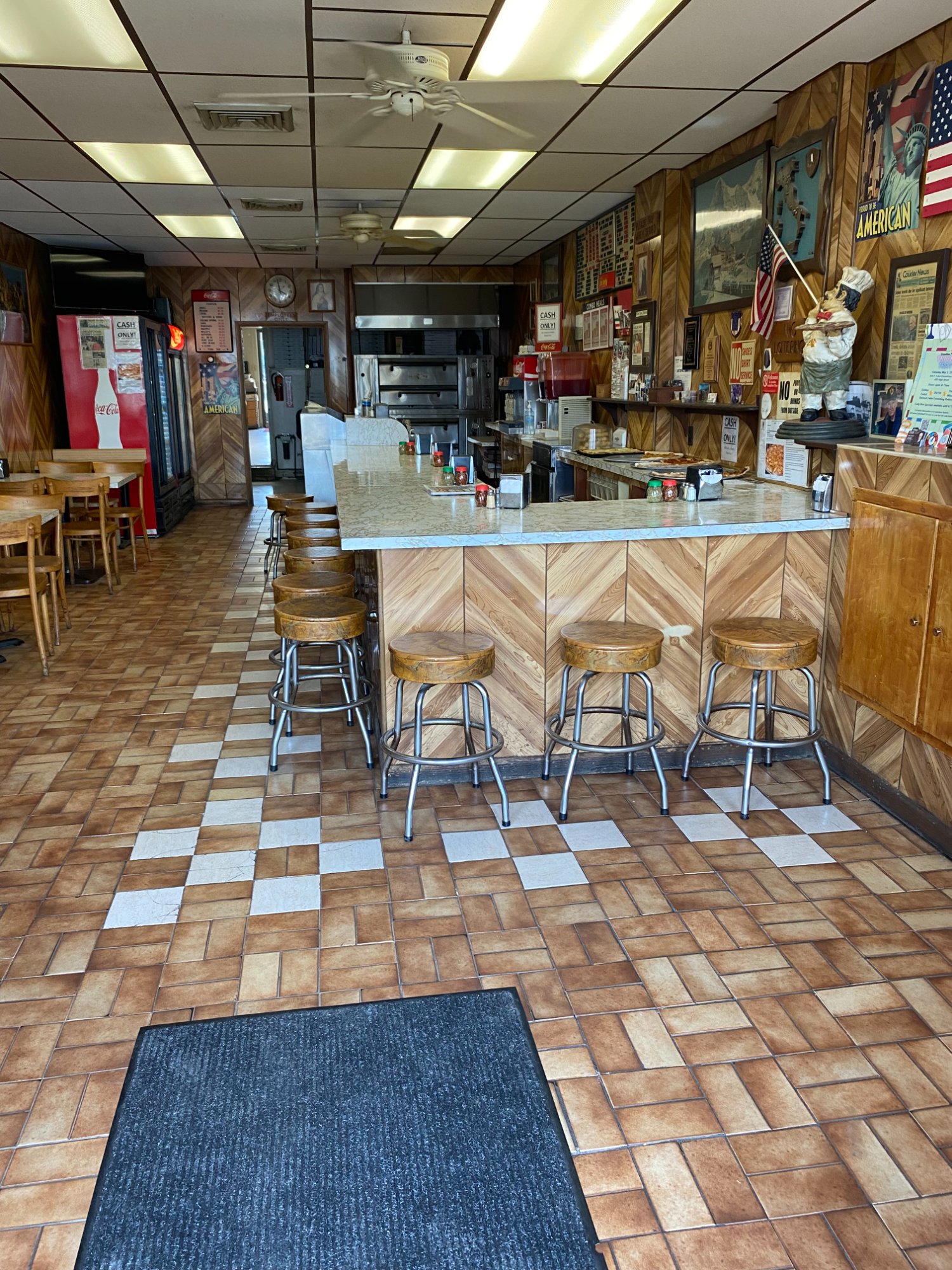 Inside Rome Pizza dining area
